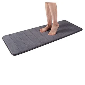Memory Foam Bath Mat Quilting Bathroom Rugs, 17” x 47”, 17x47 Mfqtgray - Picture 1 of 8