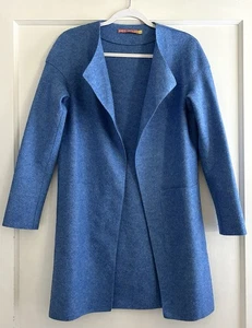 Kuna Alpcaca Wool Knit Blue Open Jacket Blazer Coat Size XS - Picture 1 of 4