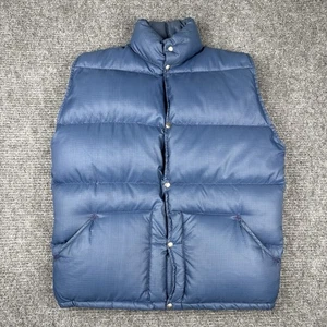 Vintage 70s/80s The North Face Brown Label Down Puffer Vest Size M Blue USA Made - Picture 1 of 13