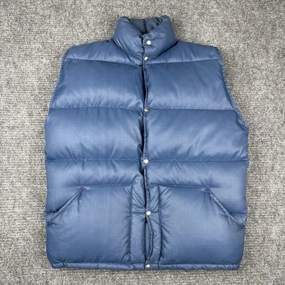Vintage 70s/80s The North Face Brown Label Down Puffer Vest Size M Blue USA Made - Image 1 of 4