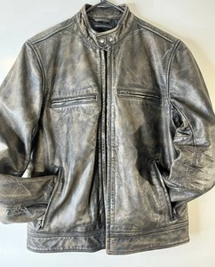 Giacca di pelle stile vintage Lucky Brand The Bonneville taglia uomo small - Foto 1 di 12