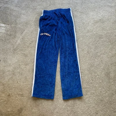 Pantalones deportivos Southpole vintage pierna ancha holgados Y2K rayas universitarias para hombre L terciopelo  Foto 1 de 4