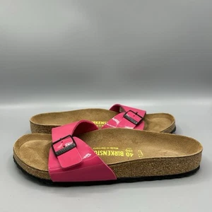Birkenstock Madrid Rosa Lackleder Schnalle Flache Pantoletten Sandalen UK 7 EU 40 NEU - Bild 1 von 8