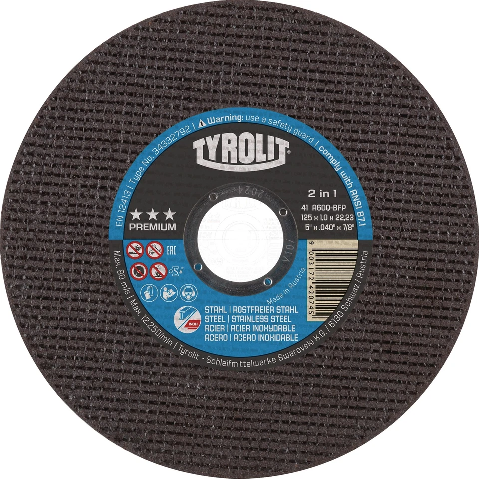 Trennscheibe TYROLIT PREMIUM Trennscheiben Metall 125/180/230mm Flexscheiben - Bild 1 von 1