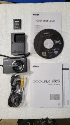 Nikon Coolpix S570 Digital Camera W/Charger, Manual,  - Image 1 of 4