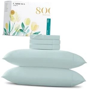 100% Egyptian Cotton Split King Sheets Sets for Adjustable Bed - 800 Thread - Picture 1 of 7