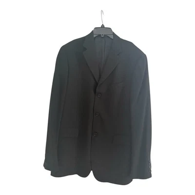 Elegant Black Men's Wool 3 Button Suit w/ pants Set - made in Italy - Image 1 of 4