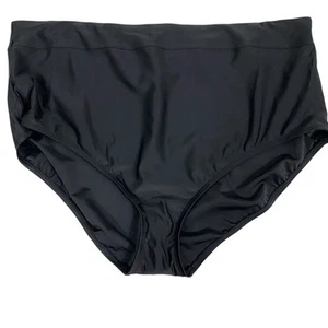 Parte inferior de bikini Kona Sol para mujer 3X negra cintura alta control abdominal cobertura completa - Imagen 1 de 7
