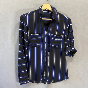 Camicetta Express Taglia Small Portofino con bottoni e linguetta blu nero bianco a righe - Foto 1 di 6