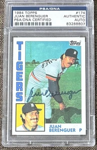 1984 TOPPS BASEBALL AUTOGRAPHED JUAN BERENGUER CARD #174 PSA/DNA AUTHENTIC AUTO - Picture 1 of 2