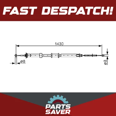 Handbrake Cable fits FORD FIESTA Mk6 1.25 08 to 12 Hand Brake Parking Bosch New - Изображение 1 из 4