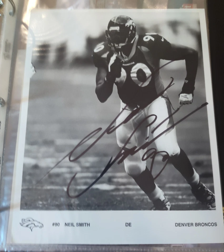 Foto autografiada 8x10 firmada por Neil Smith de los Denver Broncos  Foto 1 de 1