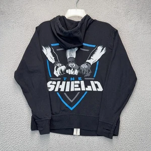 Felpa con cappuccio WWE The Shield ragazzo grande nera full zip Roman Reigns Seth Rollins Ambrose - Foto 1 di 11