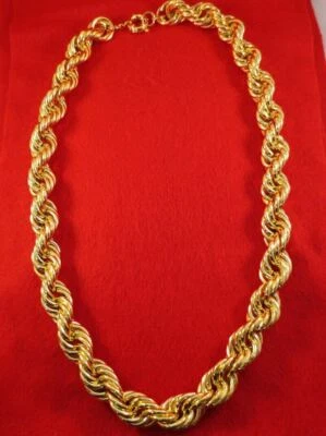 24",26",28", 30" HIP HOP 20MM 14KT GOLD PLATED RUN DMC DOOKIE ROPE CHAIN - Image 1 of 2