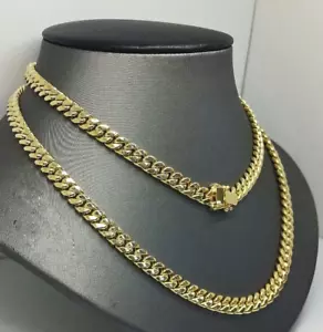 Real 10k Certified Yellow Gold Royal Miami Cuban Chain 6mm Box Clasp 24" Long - Picture 1 of 13