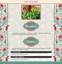 AUCTION TEMPLATE Floral Border Design - FREE Email Shipping 