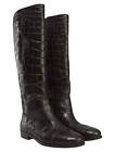 Kiton Black Leather Crocodile Boots H272 Women