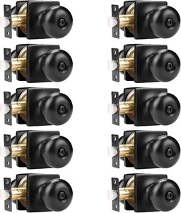 10 Pack Interior Privacy Door Knobs Matte Black Square Modern Locking Door Knob - Picture 1 of 7
