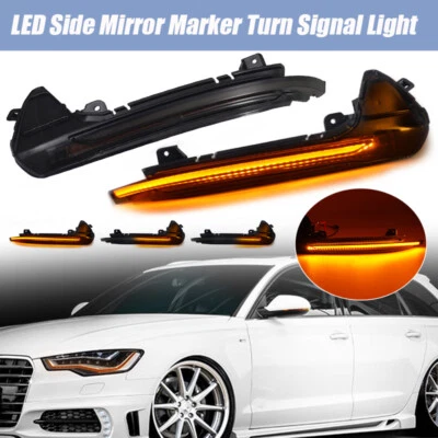 Luces de espejo retrovisor lateral LED secuenciales para Audi A6 C7 S6 RS6 2012-18 2x Foto 1 de 4