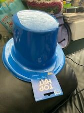 Blue Plastic Top Hat Adult Size New!!!