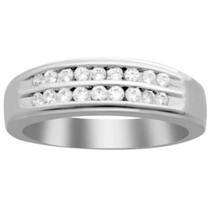 0.50cttw Diamond Wedding Band Ring 14k White Gold Size 7 - Picture 1 of 1