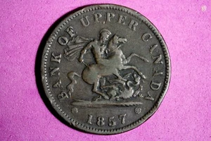 1857 Bank of Upper Canada Copper Penny Token #M20478 - Picture 1 of 2