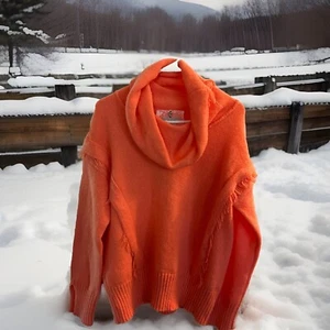 NWT Cupio Mock Neck Sweater Womens Medium Long Sleeve Coral - Picture 1 of 9