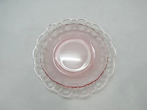 Plato de cena de 8 pulgadas de encaje abierto colonia antigua de vidrio de la depresión rosa (I2F830C) - Imagen 1 de 7