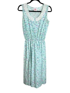 Vestido sin mangas LIZA for Lilly Pulitzer Dayglo floral ancho de encaje años 70 - Imagen 1 de 4