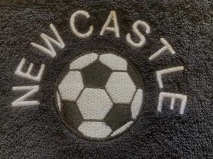 Newcastle Personalised Football Towels - Embroidered Team & Individual Names - Picture 1 of 2