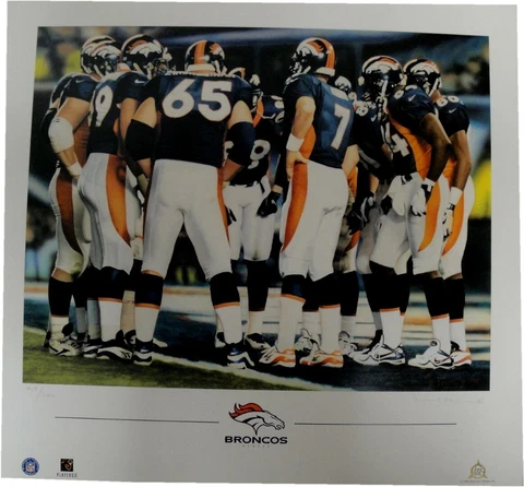 John Elway 20x22 Unsigned Lithograph Poster Print Denver Broncos Huddle New Cover