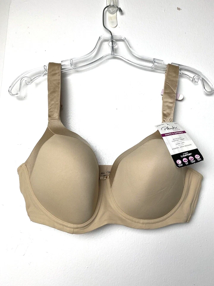 Playtex Secrets Shapes & Support Balconette Wirefree Bra 42DD Beige US4824