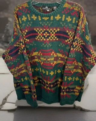 复古结构针织卫衣,尺寸 大号几何设计! — 第 1/4 张图片