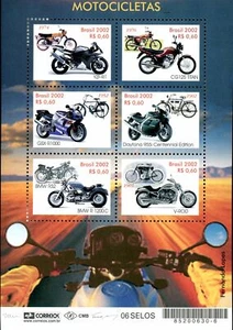 Brazil Stamp Sc#2858 (2002) - Motorcycles sheet of 6 - Picture 1 of 1