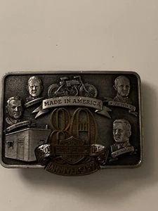VTG 1982 Genuine HARLEY-DAVIDSON 80th Anniversary BELT BUCKLE #494 of 3000 - Picture 1 of 5