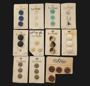 Vintage Buttons La Mode Italy Japan France Holland NOS 33ct West Germany Lot 11 - Picture 1 of 16