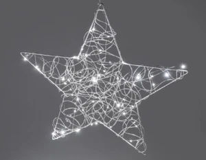 formano Hänger Stern mit Licht 50cm mit 55 LED aus silbernem Draht 504715 - Bild 1 von 1
