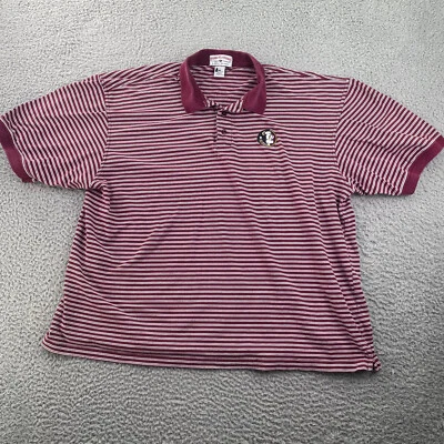 Camisa Polo Boca Clásica Para Hombres 2XL Florida State Seminoles Rayas Granates Foto 1 de 4