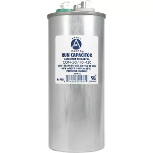 Appli Parts Dual Run Capacitor for ac 50+10 Mfd uF (microfarads) 370VAC or 450VA - Picture 1 of 8
