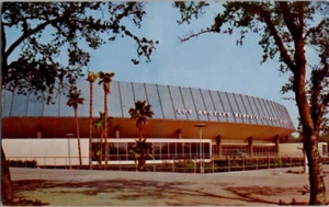 Postkarte Vintage Los Angeles Memorial Sports Arena Kalifornien CA Straßenansicht - Bild 1 von 2