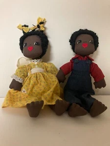 Adorable African American Vintage Handmade dolls "Izzy" and "Toby". - Picture 1 of 15