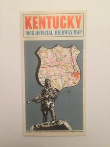 Vintage Kentucky 1966 Official Highway Road Map 1960s - Imagen 1 de 12
