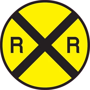 Railroad Crossing R&R Yield Sign Vinyl Bumper Sticker Window Decal Multiple Size - Picture 1 of 1