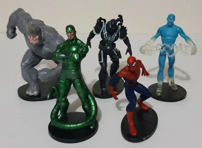 Marvel Disney 4" PVC Cake Topper Figura Lote De 5 Spider-Man Escorpión Rinoceronte Agente Foto 1 de 4