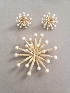 Marcel Boucher signed and numbered unusual pearl brooch and earrings - Picture 1 of 5