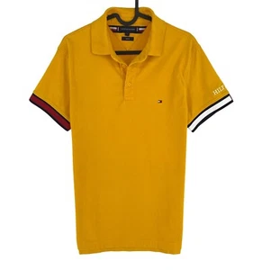 Camisa Polo De Manga Corta Slim Fit Amarilla Para Hombre Tommy HILFIGER Talla M - Imagen 1 de 10