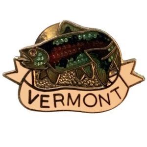 Vintage Vermont Fisch Reise Souvenir Pin - Bild 1 von 2