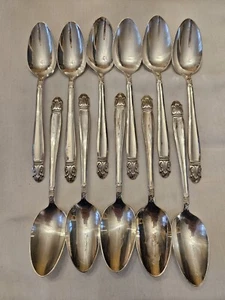Holmes & Edwards Inlay 1938 Danish Princess Pattern Silver Plate 11 Teaspoons - Picture 1 of 7