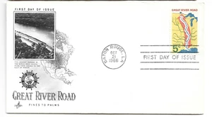 CUBIERTA DE EDICIÓN DEL PRIMER DÍA, GREAT RIVER ROAD, PINES TO PALMS, PM 1966 - Imagen 1 de 1