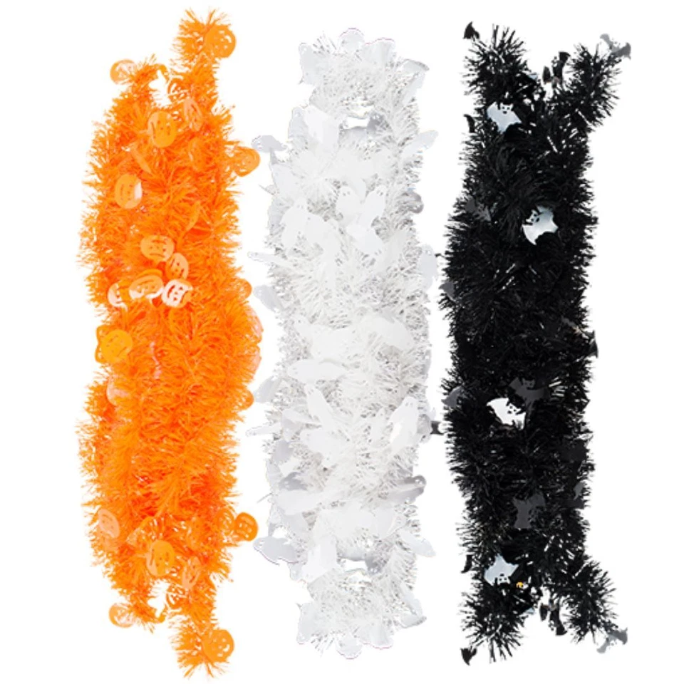AKH 2m Halloween Tinsel Garland - Party Decorations Fancy Dress House Hanging Decor